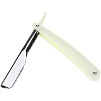 FRCOLOR Navaja de Afeitar Recta Profesional Plegable Vintage sin Cuchillas para Barbero Pelo (Blanco)